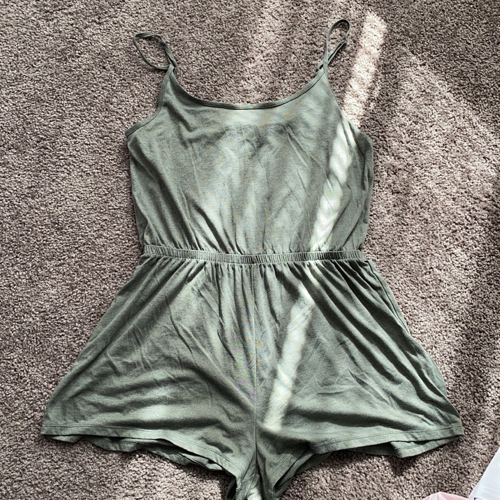 Army green romper